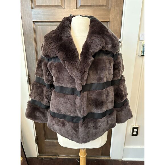Diane Von Furstenberg Rex Rabbit Jacket Size S - Picture 5 of 11